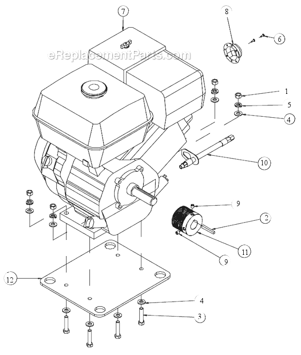 Page D Diagram and Parts List for MK-1280  MK Diamond Concrete Saw